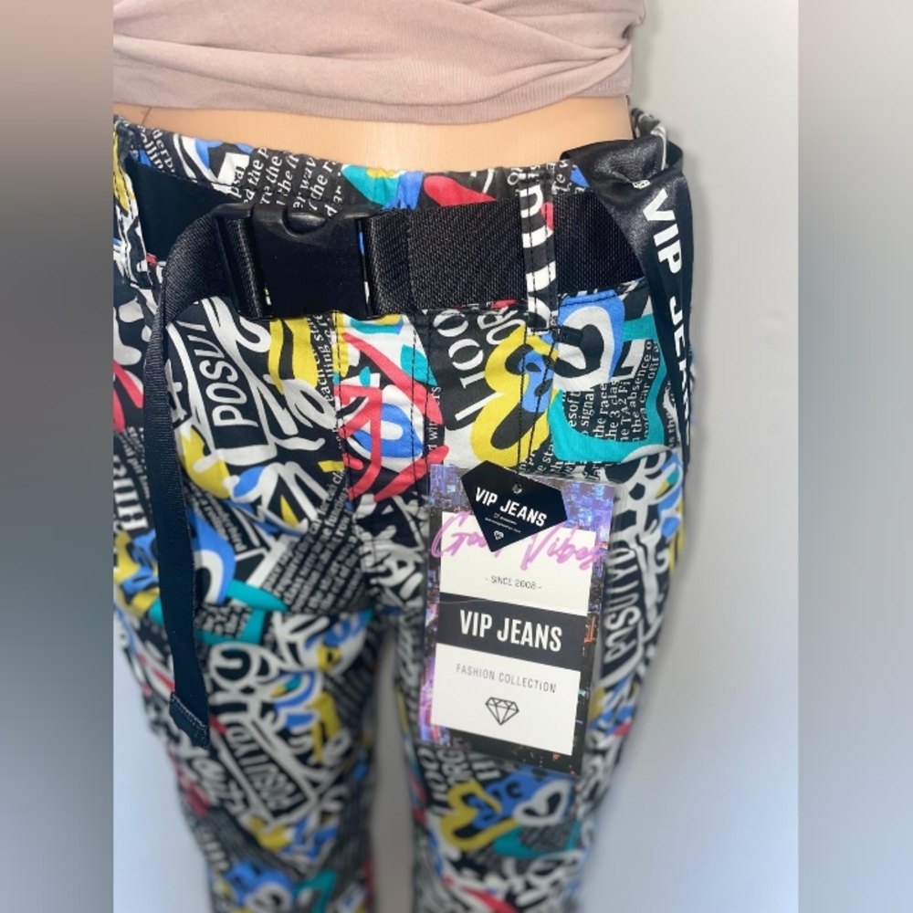 NWT VIP JEAN FASHION COLLECTION URBAN GRAFFITI STYLE SIZE 9/29 - Picture 6 of 8